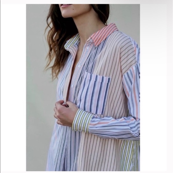 Anthropologie • Maeve • Borrowed from the Boyfriend Alix Henley Blouse Top M L - Picture 3 of 10